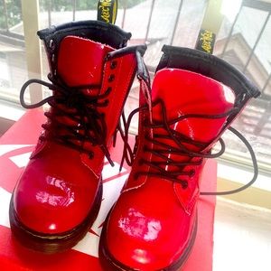Red Dr.Martens Kid Shoes